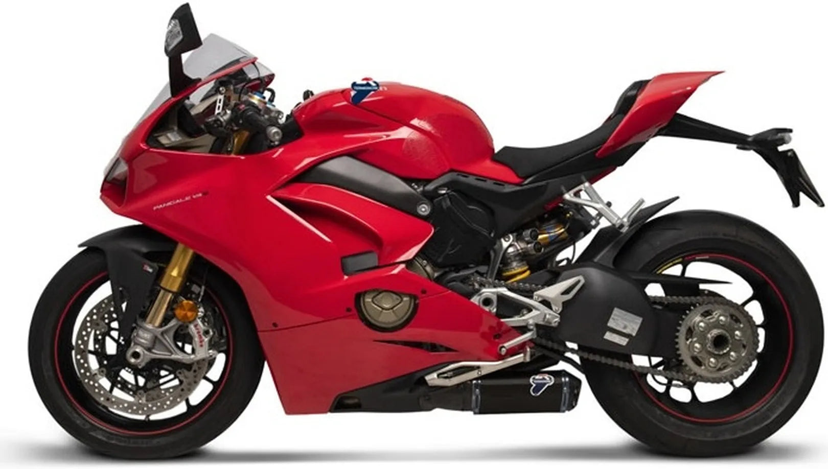 Doppelauspuffanlage Ohne Geräuschzulassung Titan Schwarz Aluminium Cap - Termignoni Kompatibel Mit Ducati Panigale V4 (2018-2021)