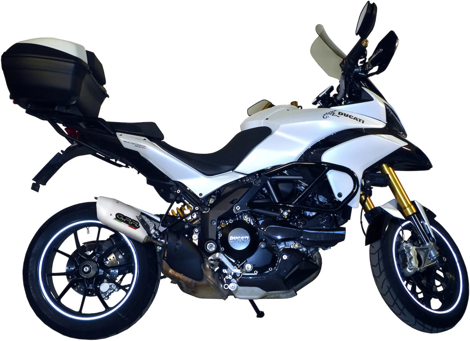Katalysiertes Auspuffendstück Mit Geräuschzulassung Albus Ceramic Alu Weiss - Gpr Kompatibel Mit Ducati Multistrada 1200 (2010-2014)