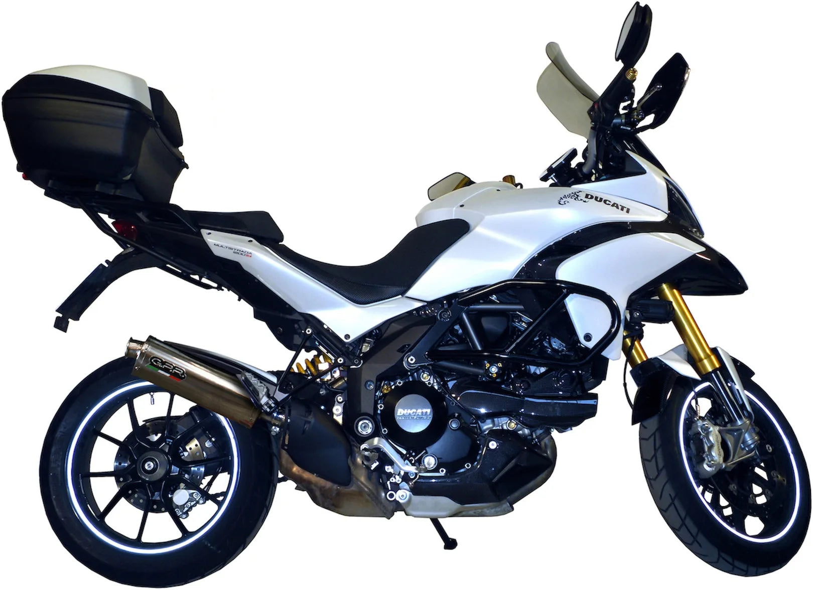 Katalysiertes Auspuffendstück Mit Geräuschzulassung Trioval Edelstahl - Gpr Kompatibel Mit Ducati Multistrada 1200 (2010-2014)