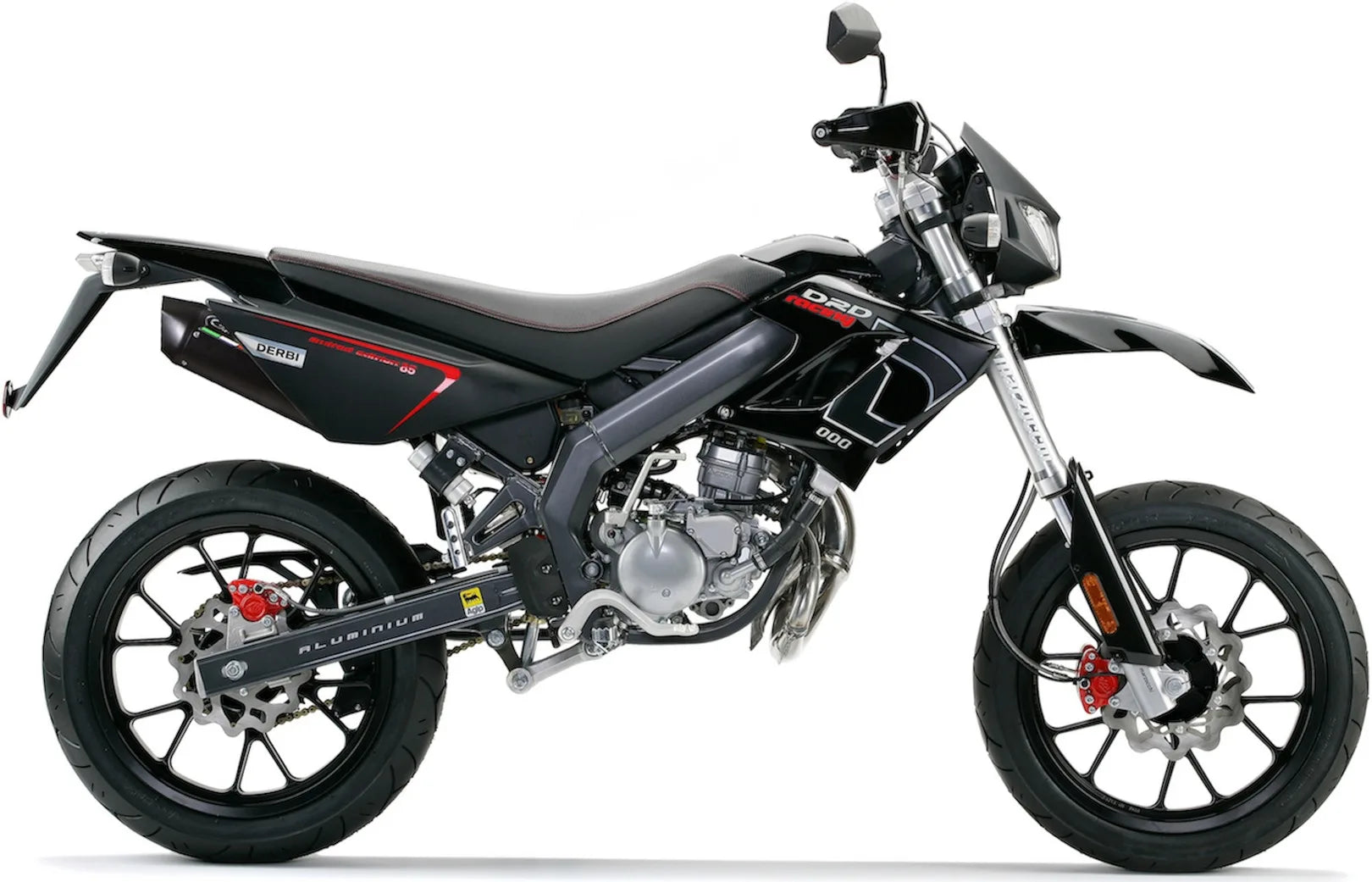 Komplette Abgasanlage Mit Katalysator Und Geräuschzulassung Furore Alu Schwarz - Gpr Kompatibel Mit Derbi Senda Drd 125 R - Sm (2009-2013)
