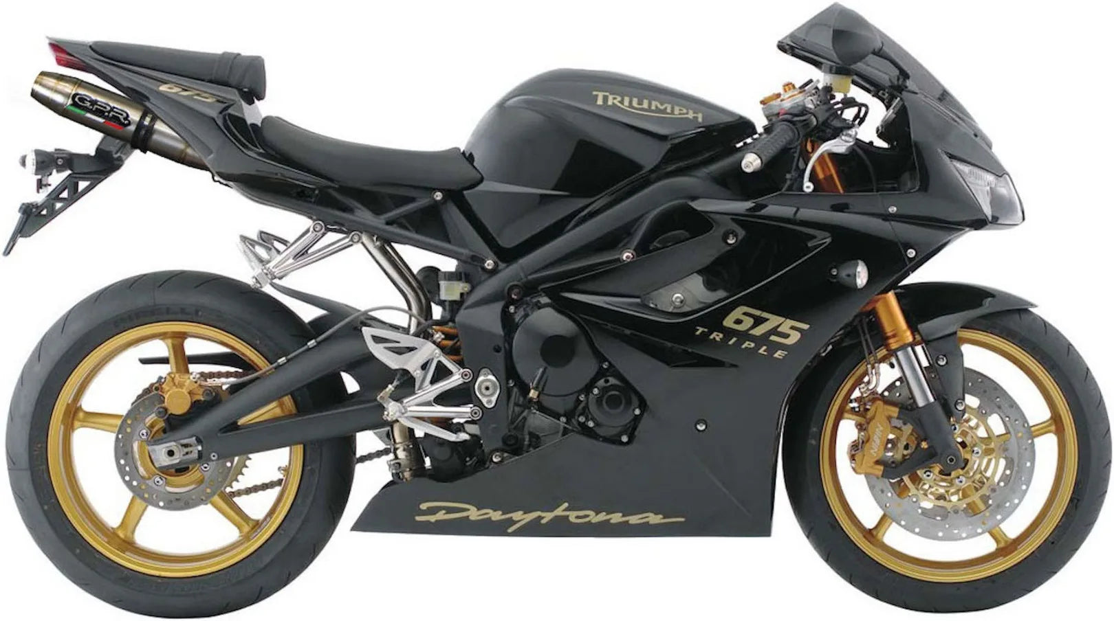 Katalysiertes Auspuffendstück Mit Geräuschzulassung Deeptone Edelstahl - Gpr Kompatibel Mit Triumph Daytona 675 (2006-2008)
