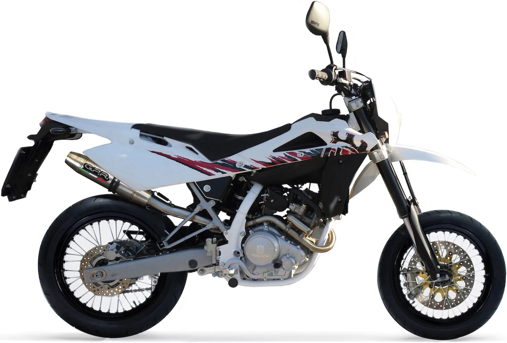 Komplette Auspuffanlage Ohne Katalysator Und Mit Geräuschzulassung Deeptone Edelstahl - Gpr Kompatibel Mit Husqvarna Smr 125 4T (2010-2013)