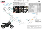 Komplette Abgasanlage Mit Katalysator Und Geräuschzulassung X-M1 Stahl Schwarz - Mivv Kompatibel Mit Benelli Leoncino 125 (2022-2024)