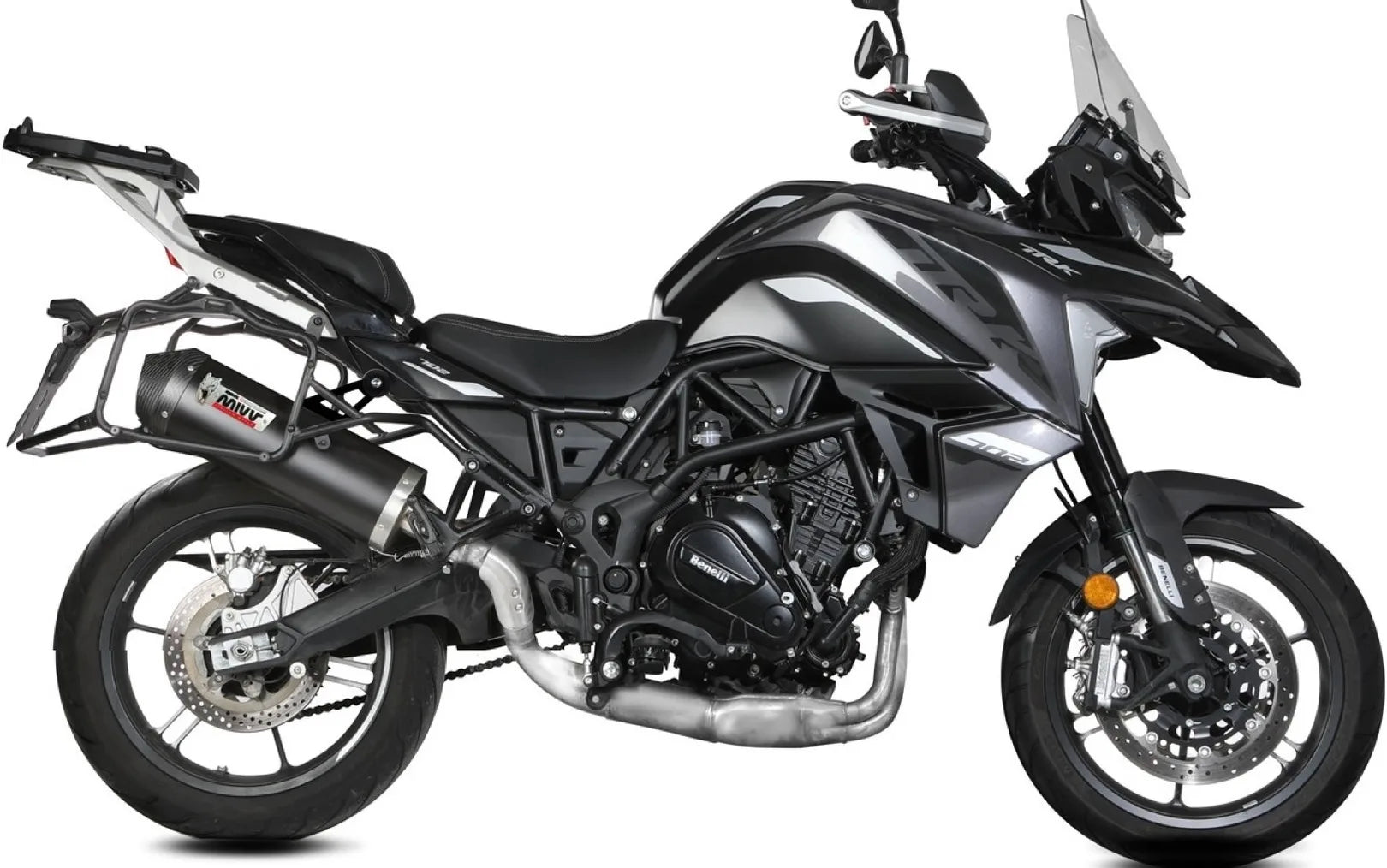Auspuffendstück Mit Geräuschzulassung Oval Stahl Schwarz Carbon - Mivv Kompatibel Mit Benelli Trk 702 - X (2023-2024)