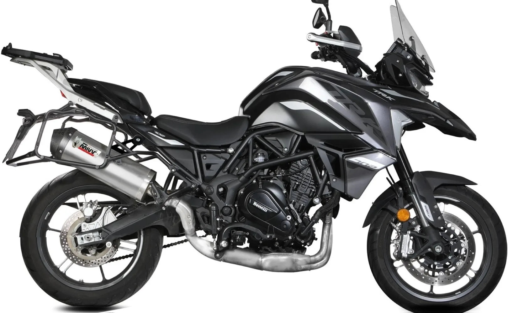 Auspuffendstück Mit Geräuschzulassung Oval Edelstahl Carbon - Mivv Kompatibel Mit Benelli Trk 702 - X (2023-2024)