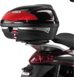 Monolock Vision Black Tech Top Case - 34 Lt Vision Technopolymer - Givi Compatible With Piaggio Beverly 125 - 200 (2001-2004)
