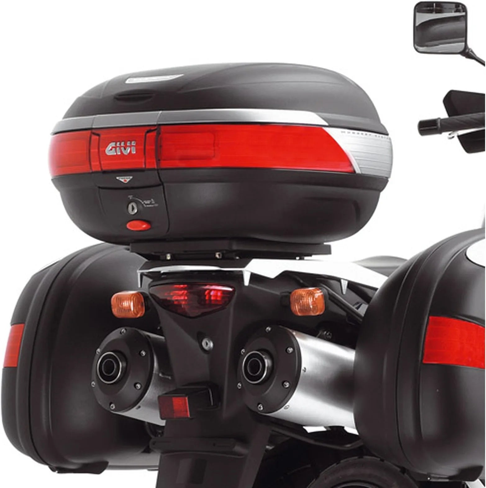 Motorradkoffer Monokey Trekker Lite Schwarz 52 Lt Trekker Lite Technopolymer - Givi Kompatibel Mit Suzuki Dl 650 V-Strom (2004-2011)