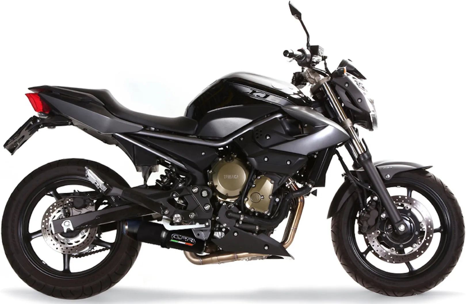 Komplette Abgasanlage Mit Katalysator Und Geräuschzulassung Furore Alu Schwarz - Gpr Kompatibel Mit Yamaha Xj 6 - 600 Diversion (2009-2015)
