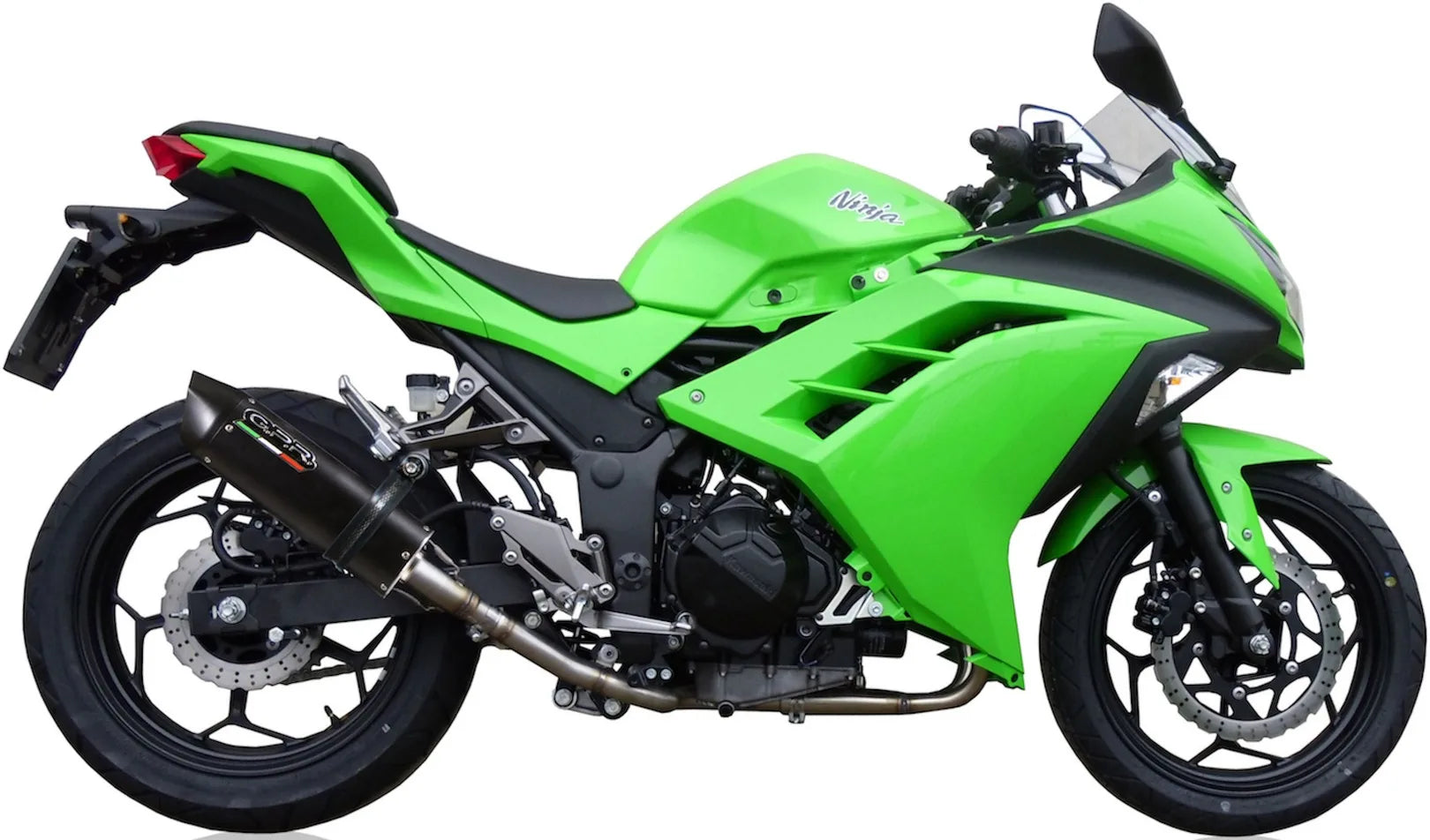 Komplette Abgasanlage Mit Katalysator Und Geräuschzulassung Furore Alu Schwarz - Gpr Kompatibel Mit Kawasaki Ninja 300 R (2012-2017)