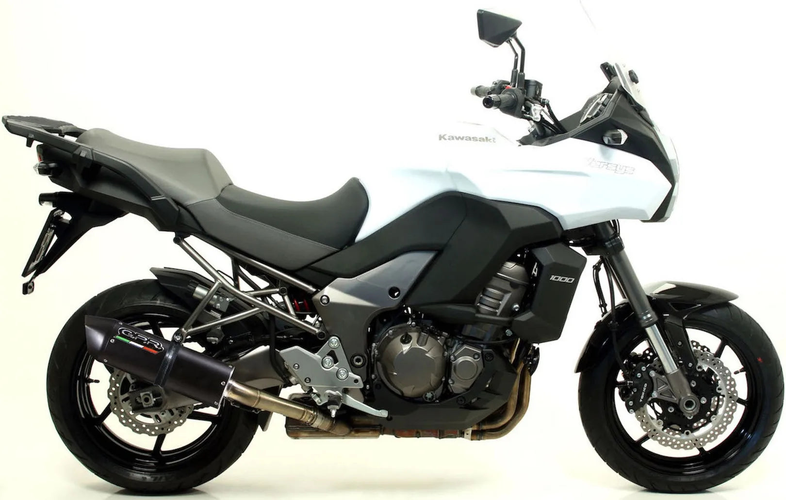 Auspuffendstück Mit Geräuschzulassung Furore Alu Schwarz - Gpr Kompatibel Mit Kawasaki Versys 1000 Ie (2011-2013)