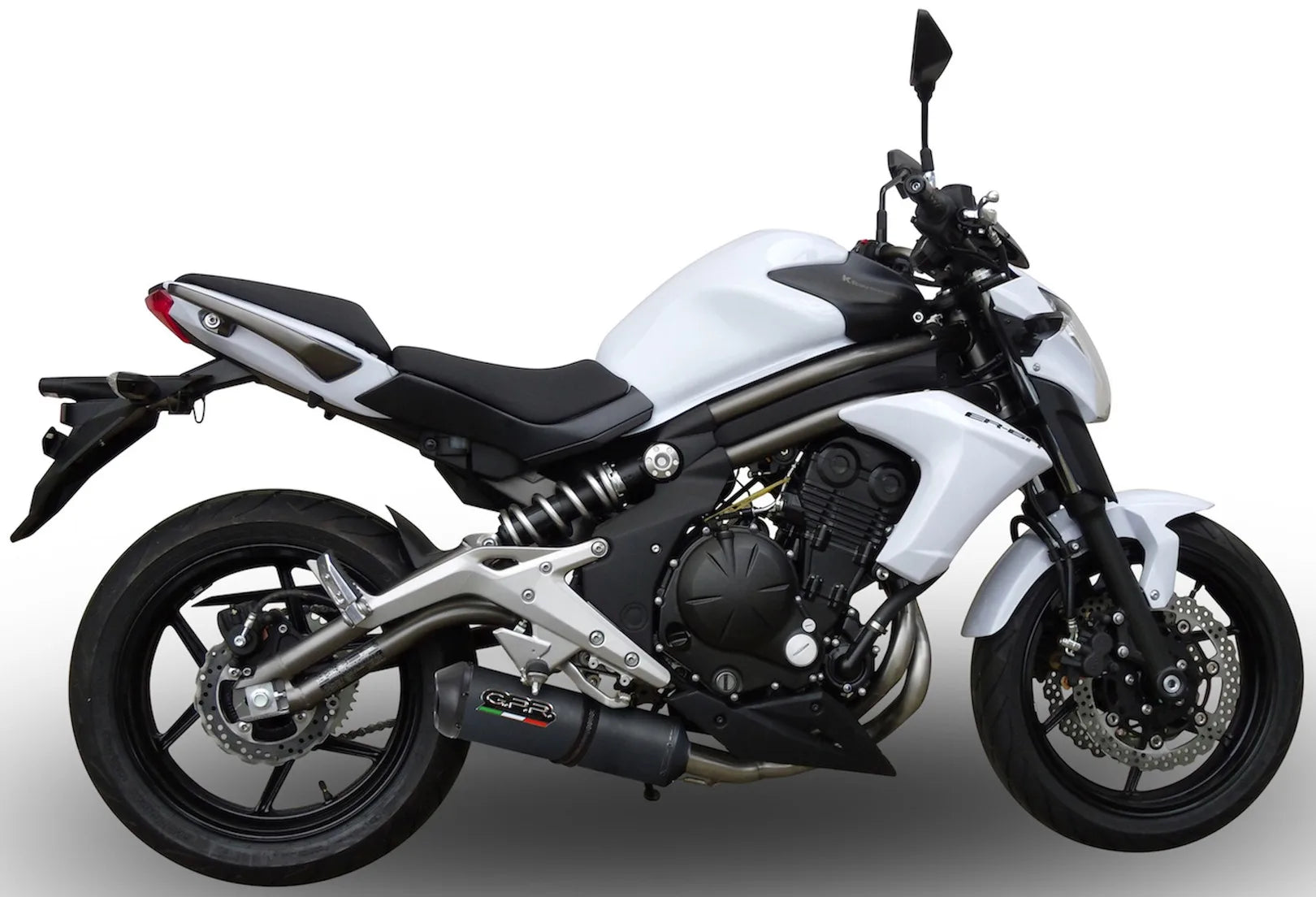 Auspuffendstück Mit Geräuschzulassung Ghisa Edelstahl Schwarz - Gpr Kompatibel Mit Kawasaki Er-6 N (2005-2011)