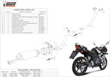 Komplette Abgasanlage Mit Katalysator Und Geräuschzulassung Gp Carbon - Mivv Kompatibel Mit Honda Cbr 125 R (2004-2010)