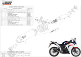 Auspuffendstück Ohne Katalysator Und Mit Geräuschzulassung Gp Stahl Schwarz - Mivv Kompatibel Mit Honda Cbr 250 R (2011-2014)