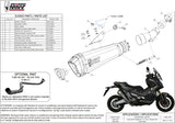 Komplette Auspuffanlage Ohne Katalysator Und Mit Geräuschzulassung Delta Race Edelstahl Carbon - Mivv Kompatibel Mit Honda X-Adv 750 (2017-2024)