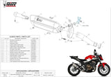 Auspuffendstück Mit Geräuschzulassung Suono Stahl Schwarz Carbon - Mivv Kompatibel Mit Honda Cb 500 F (2019-2024)