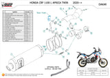 Auspuffendstück Mit Geräuschzulassung Dakar Edelstahl - Mivv Kompatibel Mit Honda Crf 1100 L Africa Twin (2020-2023)