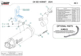 Komplette Auspuffanlage Ohne Katalysator Und Mit Geräuschzulassung Ak-1 Stahl Schwarz Carbon - Mivv Kompatibel Mit Honda Cb 500 Hornet (2024)