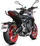 Complete Non-Catalytic Exhaust System With Sound Certification Delta Race Steel Black Carbon Fiber End Cap - Mivv Compatible With Triumph Trident 660 (2025-2026)