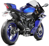 Complete Non-Catalytic Exhaust System With Sound Certification Ak-1 Steel Black Carbon Fiber End Cap - Mivv Compatible With Yamaha R9 (2025-2026)