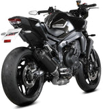 Complete Non-Catalytic Exhaust System With Sound Certification Ak-1 Steel Black Carbon Fiber End Cap - Mivv Compatible With Yamaha Fz-09 (2025-2026)