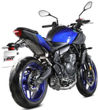 Complete Catalytic Exhaust System With Sound Certification Delta Race Steel Black Carbon Fiber End Cap - Mivv Compatible With Yamaha Mt-07 (2025-2026)