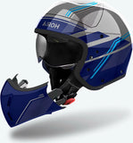 Urban-Helm Für Motorrad Airoh J 110 - J1S18 Composite Carbon Glanzblau Slim Grösse Xs