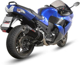 Exhaust Tip With Noise Certification Oval Steel Black Carbon - Mivv Compatible With Kawasaki Zzr 1400 (2008-2011)