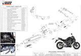 Komplette Abgasanlage Mit Katalysator Und Geräuschzulassung Suono Stahl Schwarz Carbon - Mivv Kompatibel Mit Kawasaki Er-6 N (2012-2016)