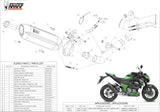 Auspuffendstück Mit Geräuschzulassung Suono Stahl Schwarz Carbon - Mivv Kompatibel Mit Kawasaki Z 800 (2013-2016)