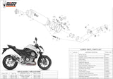 Exhaust Tip With Noise Certification Gp Steel Black - Mivv Compatible With Kawasaki Z 800 E (2013-2016)