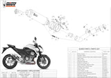 Auspuffendstück Mit Geräuschzulassung Gp Stahl Schwarz - Mivv Kompatibel Mit Kawasaki Z 800 E (2013-2016)