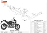 Auspuffendstück Mit Geräuschzulassung Suono Stahl Schwarz Carbon - Mivv Kompatibel Mit Kawasaki Z 800 E (2013-2016)