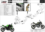 Komplette Auspuffanlage Ohne Katalysator Und Ohne Geräuschzulassung Mk3 Carbon - Mivv Kompatibel Mit Kawasaki Ninja 650 (2017-2023)