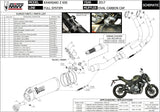 Komplette Abgasanlage Mit Katalysator Und Geräuschzulassung Oval Carbon Carbon - Mivv Kompatibel Mit Kawasaki Z 650 (2017-2023)