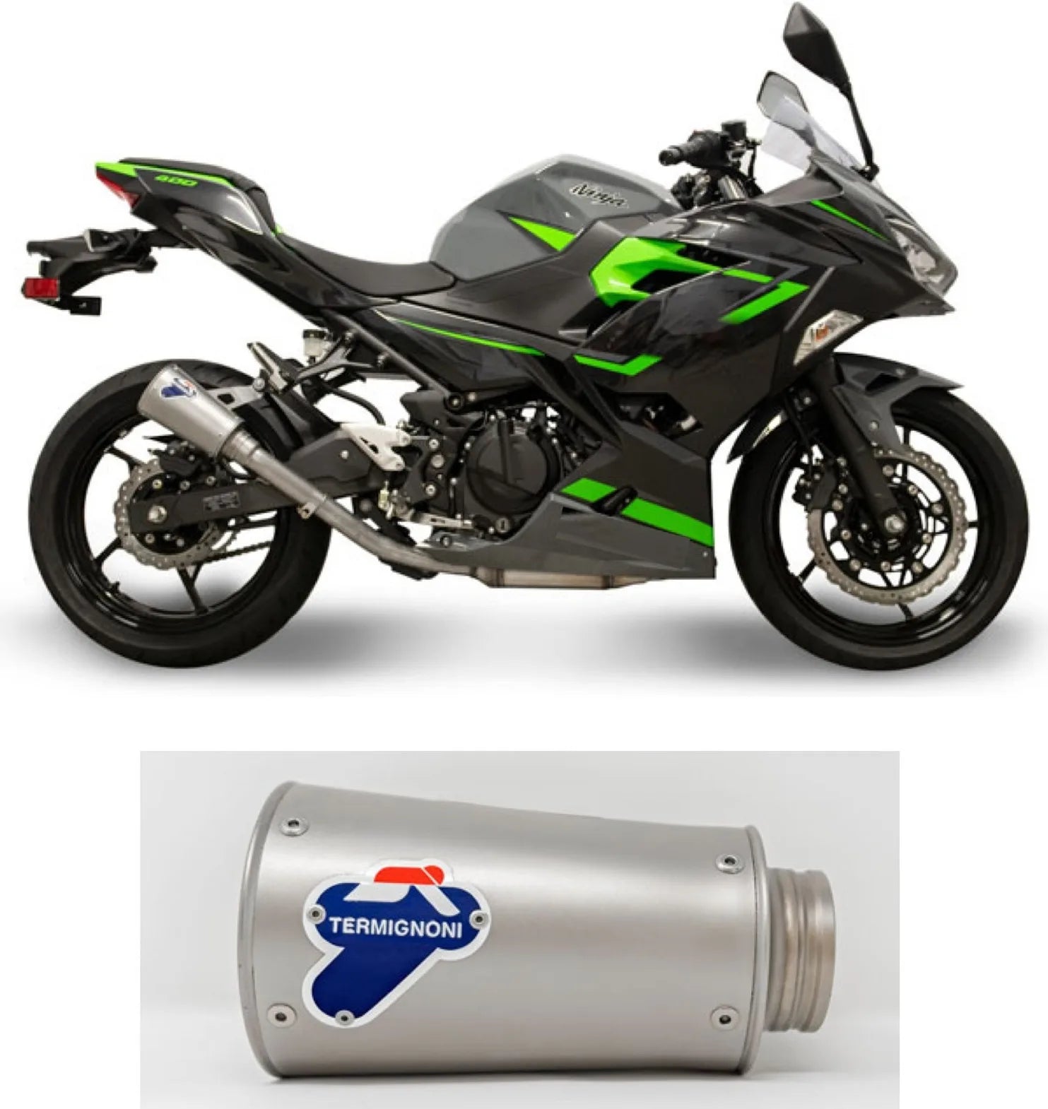 Auspuffendrohr Ohne Geräuschzulassung Gp2R-R Edelstahl - Termignoni Kompatibel Mit Kawasaki Ninja 400 (2018-2020)