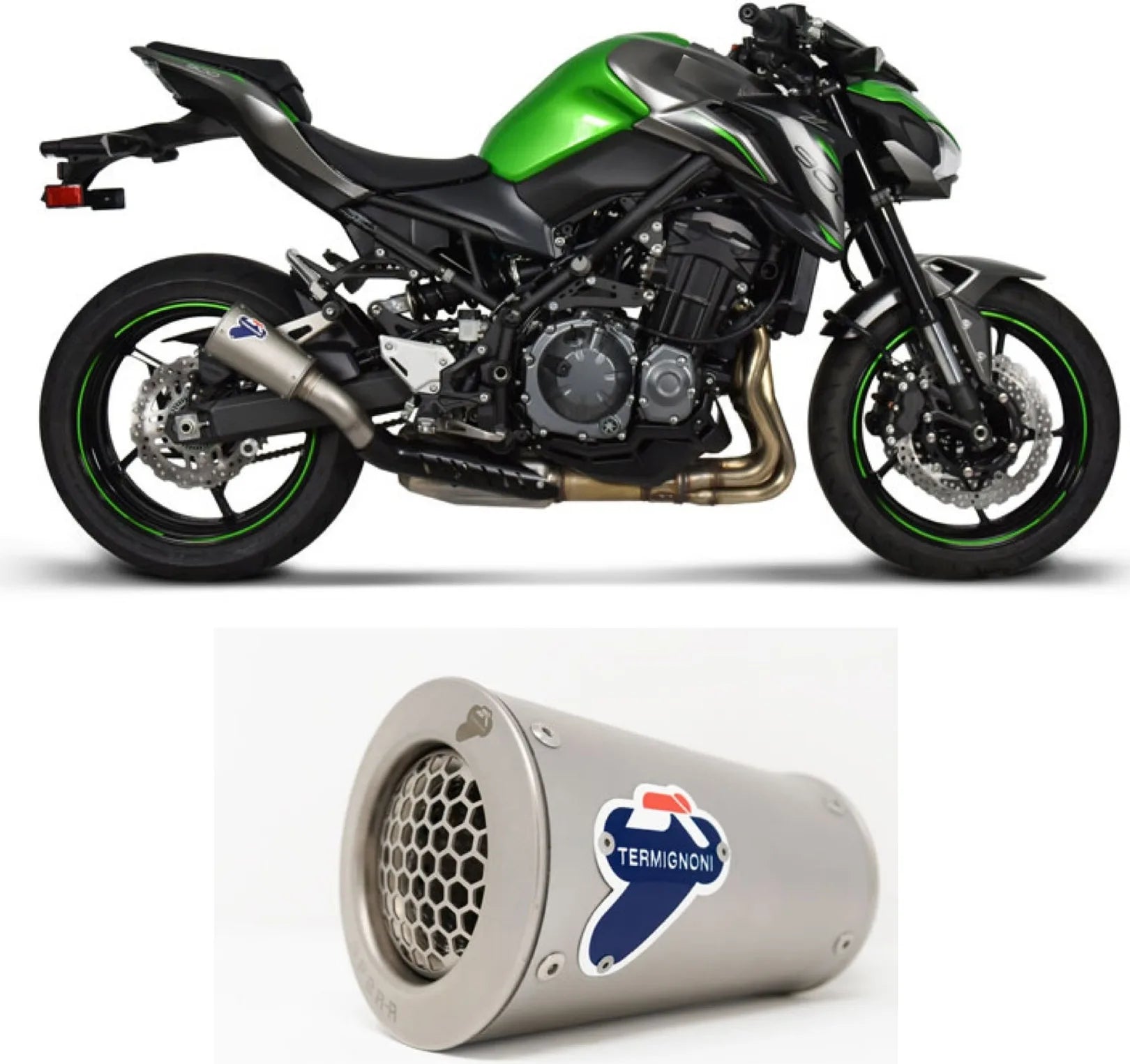 Auspuffendrohr Ohne Geräuschzulassung Gp2R-R Edelstahl - Termignoni Kompatibel Mit Kawasaki Z 900 (2017-2020)