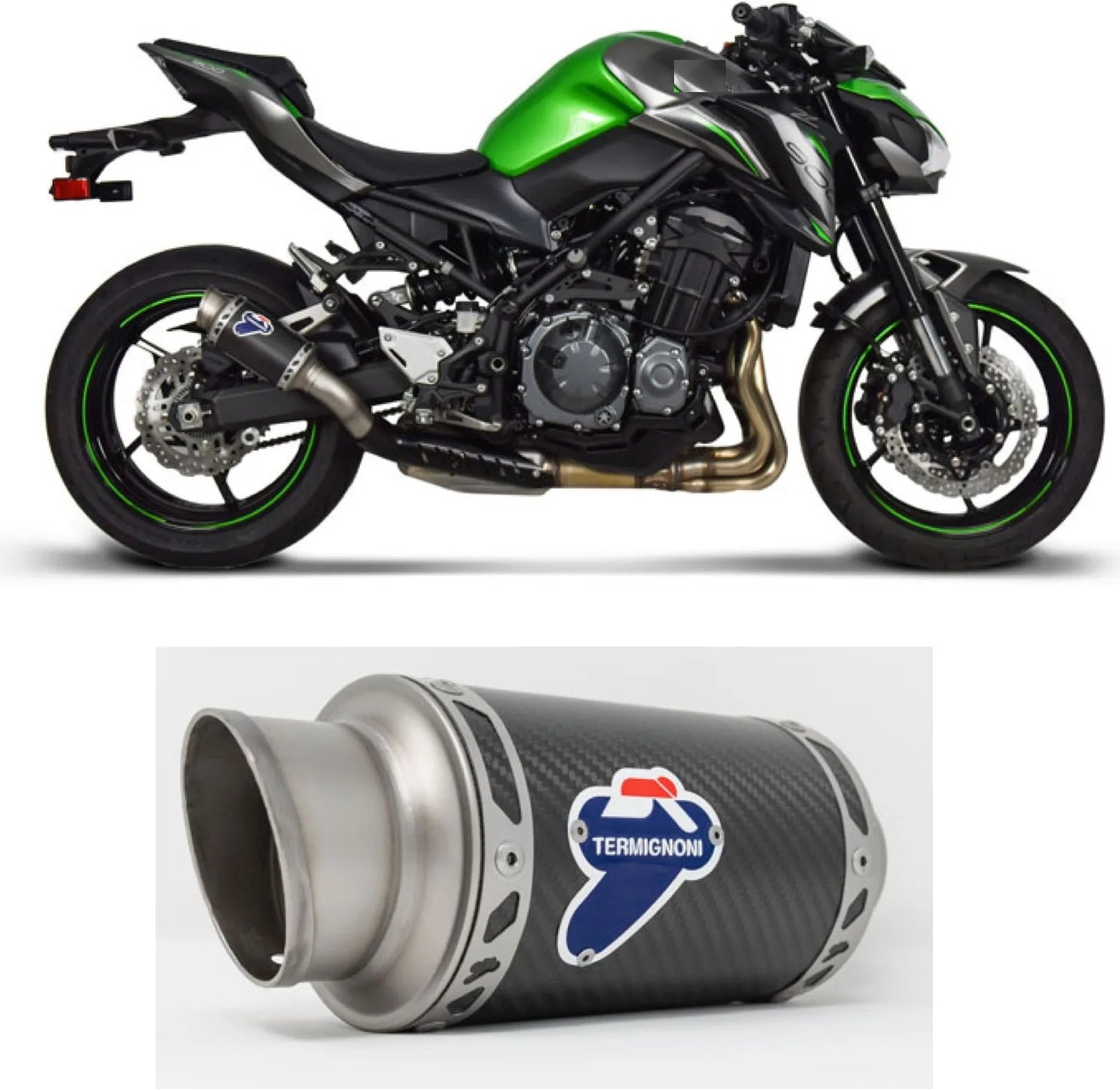Auspuffendrohr Ohne Geräuschzulassung Gp Carbon - Termignoni Kompatibel Mit Kawasaki Z 900 (2017-2020)