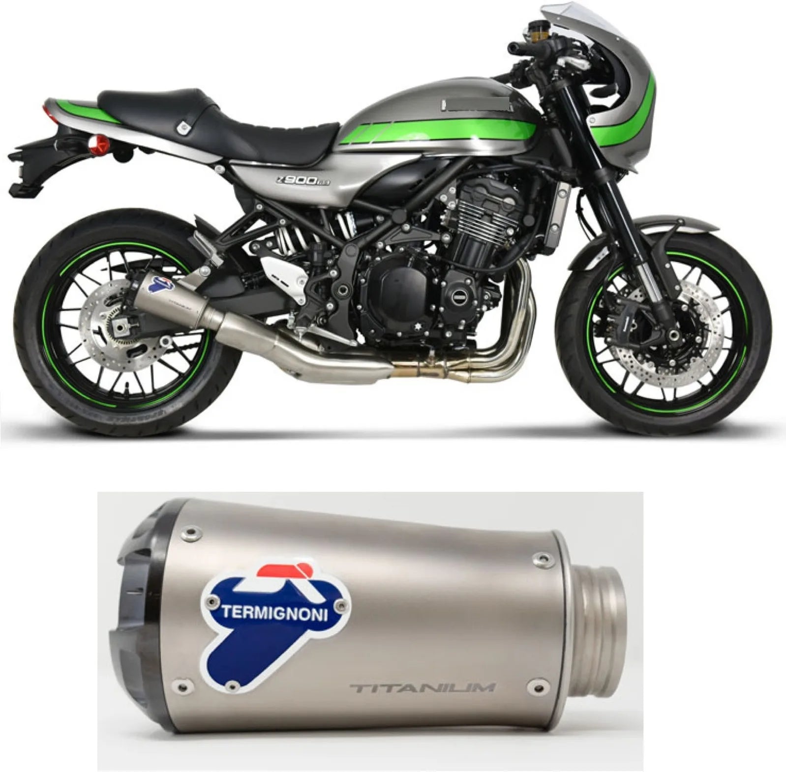 Auspuffendrohr Ohne Geräuschzulassung Gp2R-Rht Titan Aluminium Cap - Termignoni Kompatibel Mit Kawasaki Z 900 Rs (2018-2020)