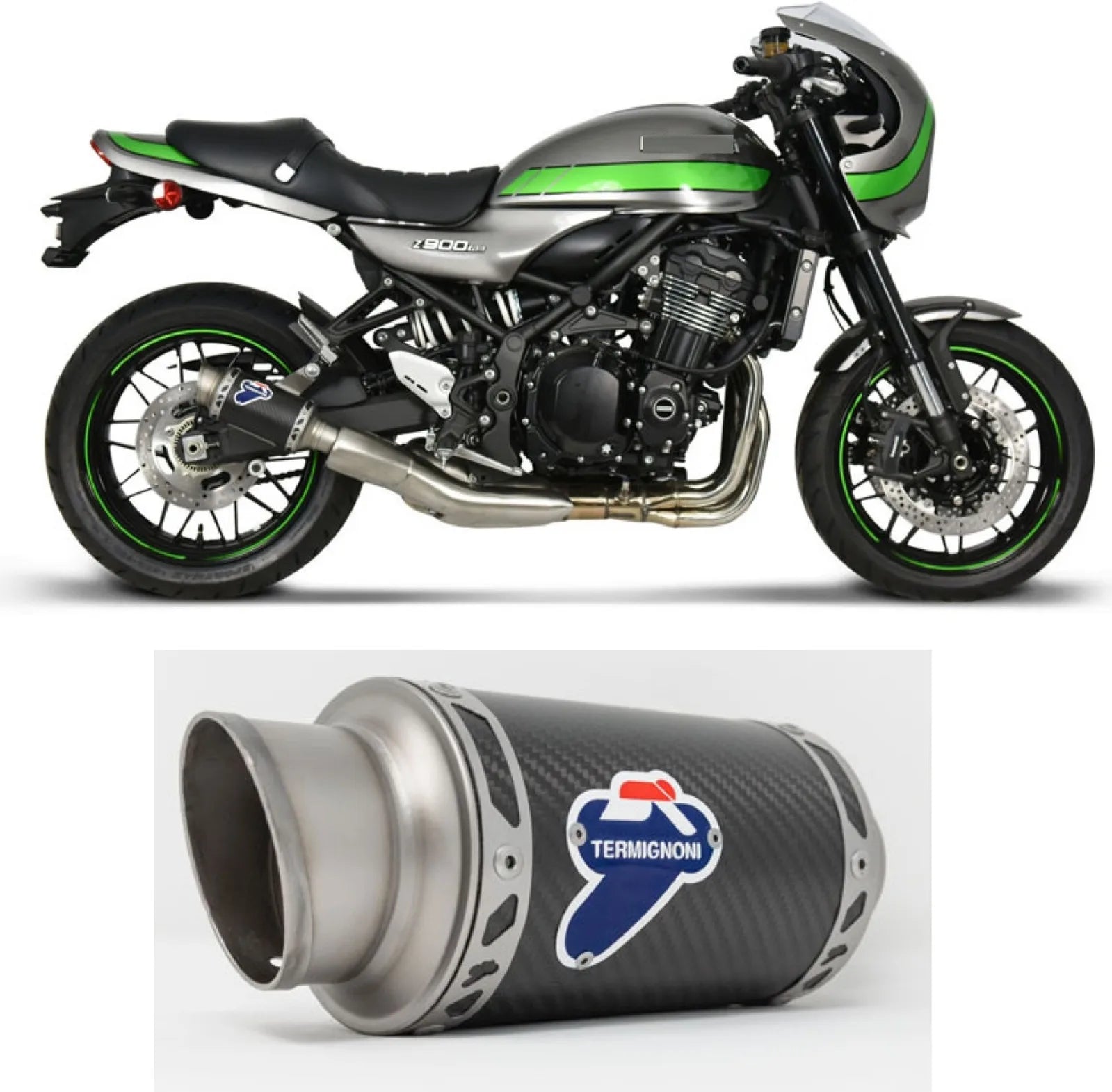 Auspuffendrohr Ohne Geräuschzulassung Gp Carbon - Termignoni Kompatibel Mit Kawasaki Z 900 Rs (2018-2020)