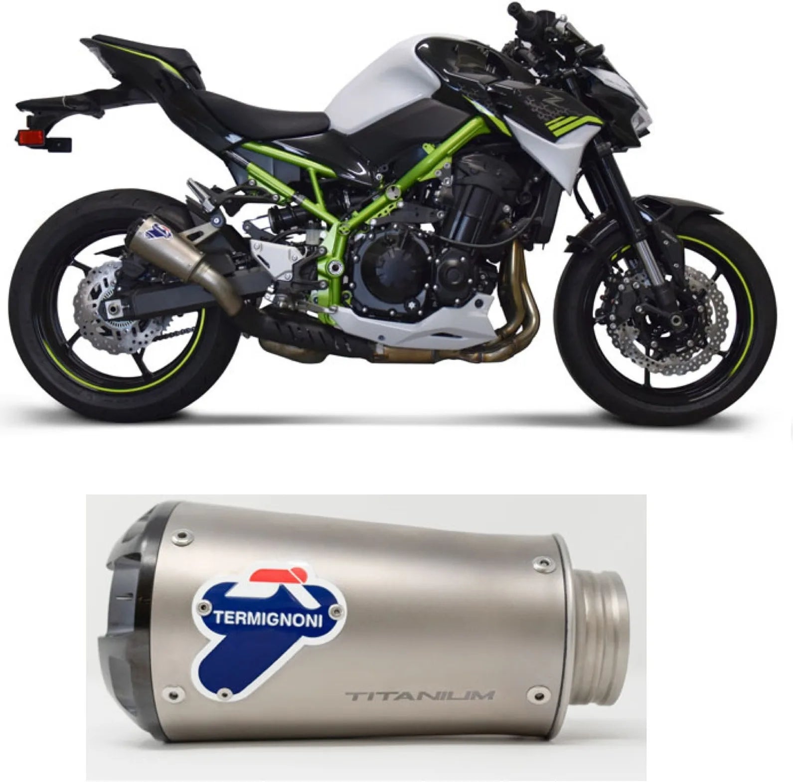 Auspuffendrohr Ohne Geräuschzulassung Gp2R-Rht Titan Aluminium Cap - Termignoni Kompatibel Mit Kawasaki Z 900 (2020)