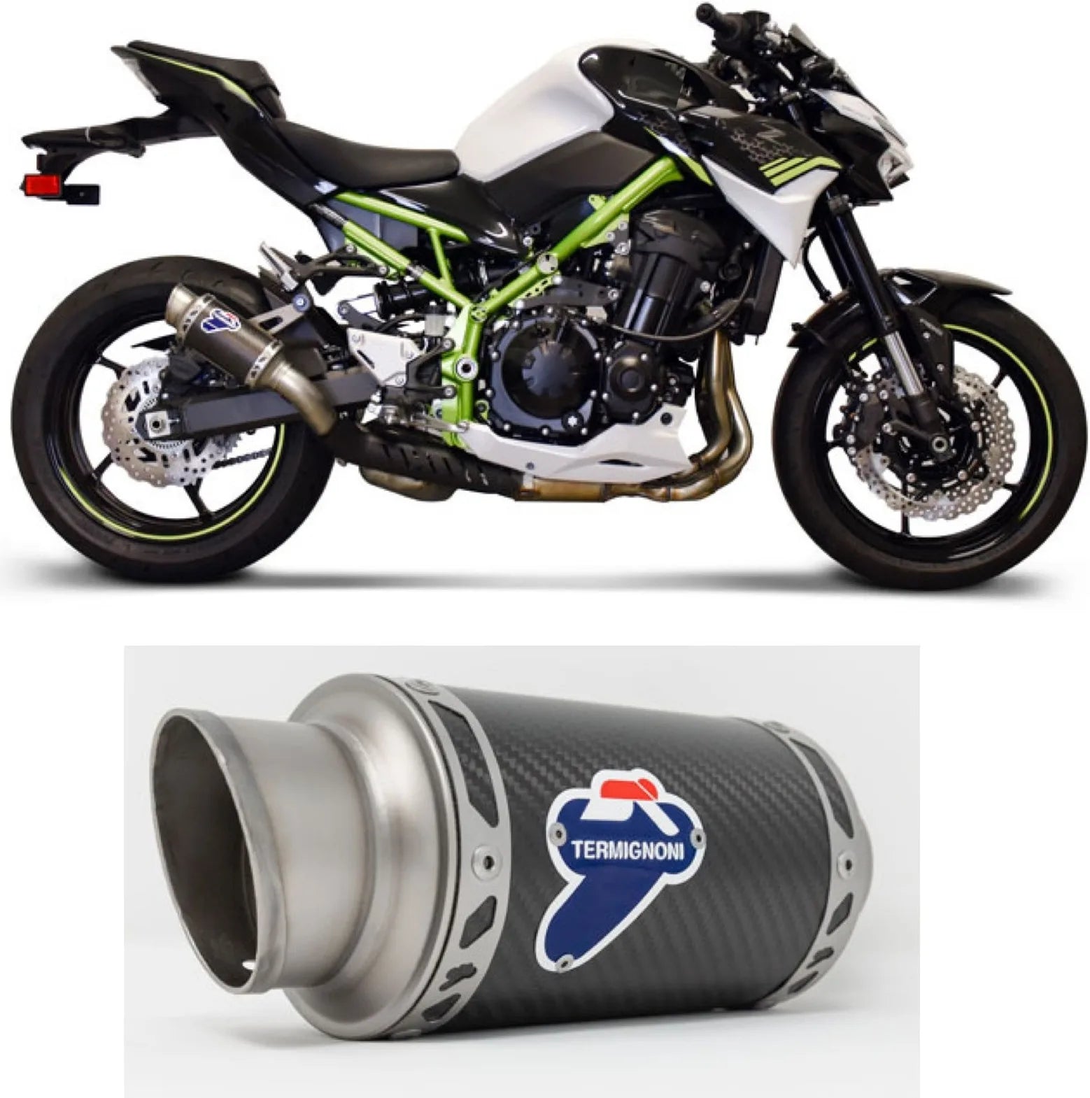 Auspuffendrohr Ohne Geräuschzulassung Gp Carbon - Termignoni Kompatibel Mit Kawasaki Z 900 (2020)