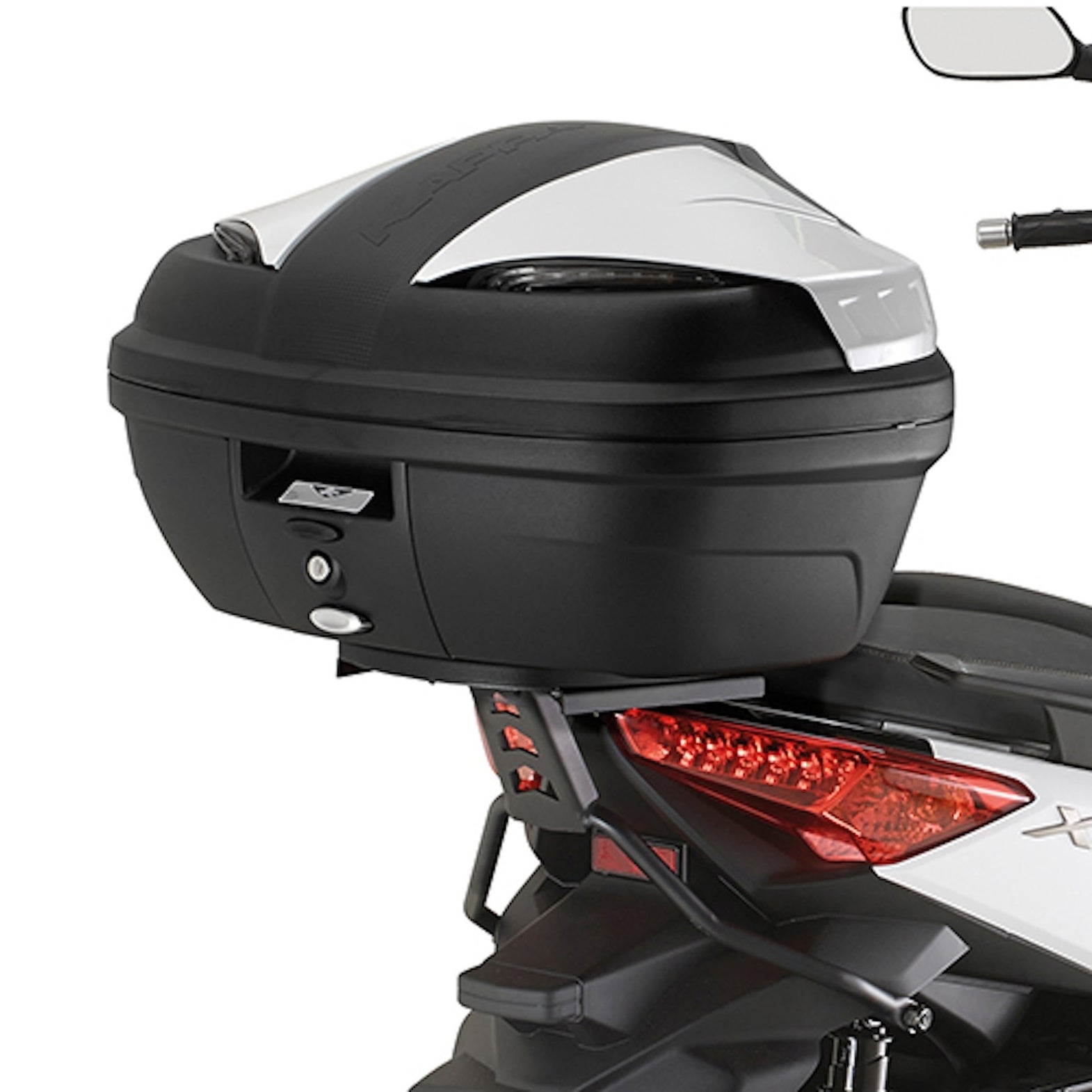 Top Case K30N 30 Lt + Rear-Rack Monolock - Kappa Moto Compatible With Mbk Evolys 125 - 250 (2014-2017)