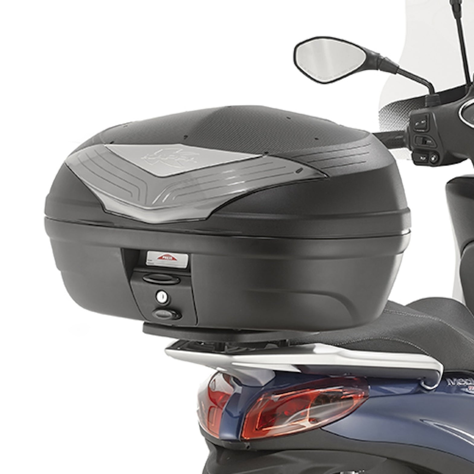Top Case K47Nt Manta 47 Lt + Rear-Rack Monolock - Kappa Moto Compatible With Piaggio Medley 125 - 150 (2016-2019)