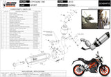 Komplette Abgasanlage Mit Katalysator Und Geräuschzulassung Suono Stahl Schwarz Carbon - Mivv Kompatibel Mit Ktm 390 Duke (2013-2016)