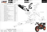 Komplette Auspuffanlage Ohne Katalysator Und Mit Geräuschzulassung Gp Stahl Schwarz - Mivv Kompatibel Mit Ktm Rc 125 (2014-2016)