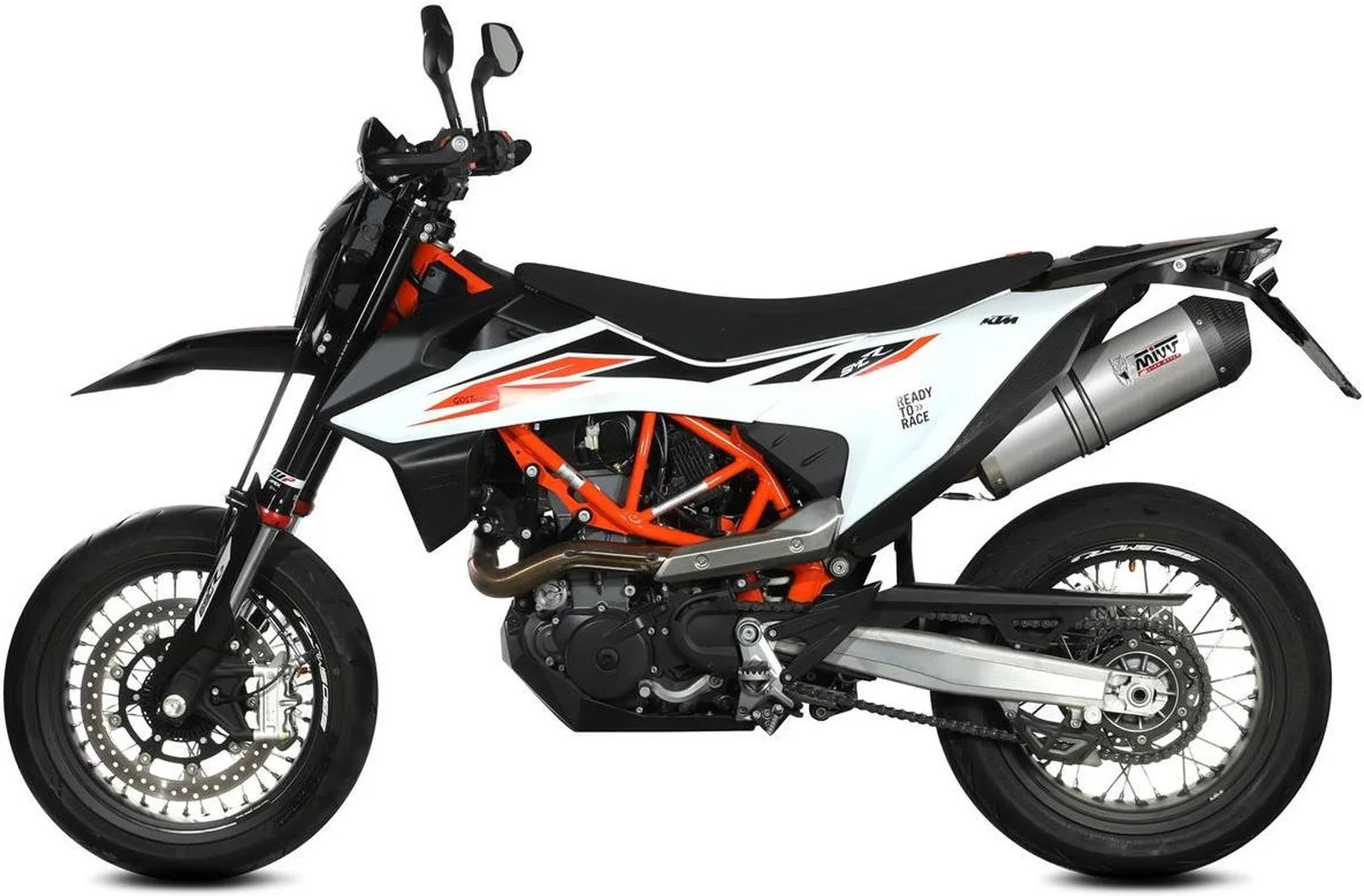 Auspuffendstück Ohne Katalysator Und Ohne Geräuschzulassung Oval Titan Carbon - Mivv Kompatibel Mit Ktm 690 Smc R (2020-2024)