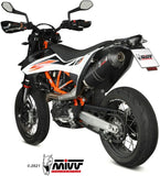 Auspuffendstück Ohne Katalysator Und Ohne Geräuschzulassung Oval Stahl Schwarz Carbon - Mivv Kompatibel Mit Ktm 690 Smc R (2020-2024)