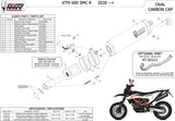 Auspuffendstück Ohne Katalysator Und Ohne Geräuschzulassung Oval Titan Carbon - Mivv Kompatibel Mit Ktm 690 Smc R (2020-2024)