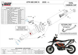 Auspuffendstück Ohne Katalysator Und Ohne Geräuschzulassung Oval Stahl Schwarz Carbon - Mivv Kompatibel Mit Ktm 690 Smc R (2020-2024)