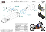 Auspuffendstück Mit Geräuschzulassung Speed Edge Titan Carbon - Mivv Kompatibel Mit Ktm 1290 Super Adventure - R - S - T (2021-2024)
